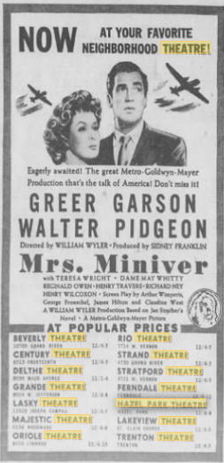 Hazel Park Theatre - 1942 Ad (newer photo)